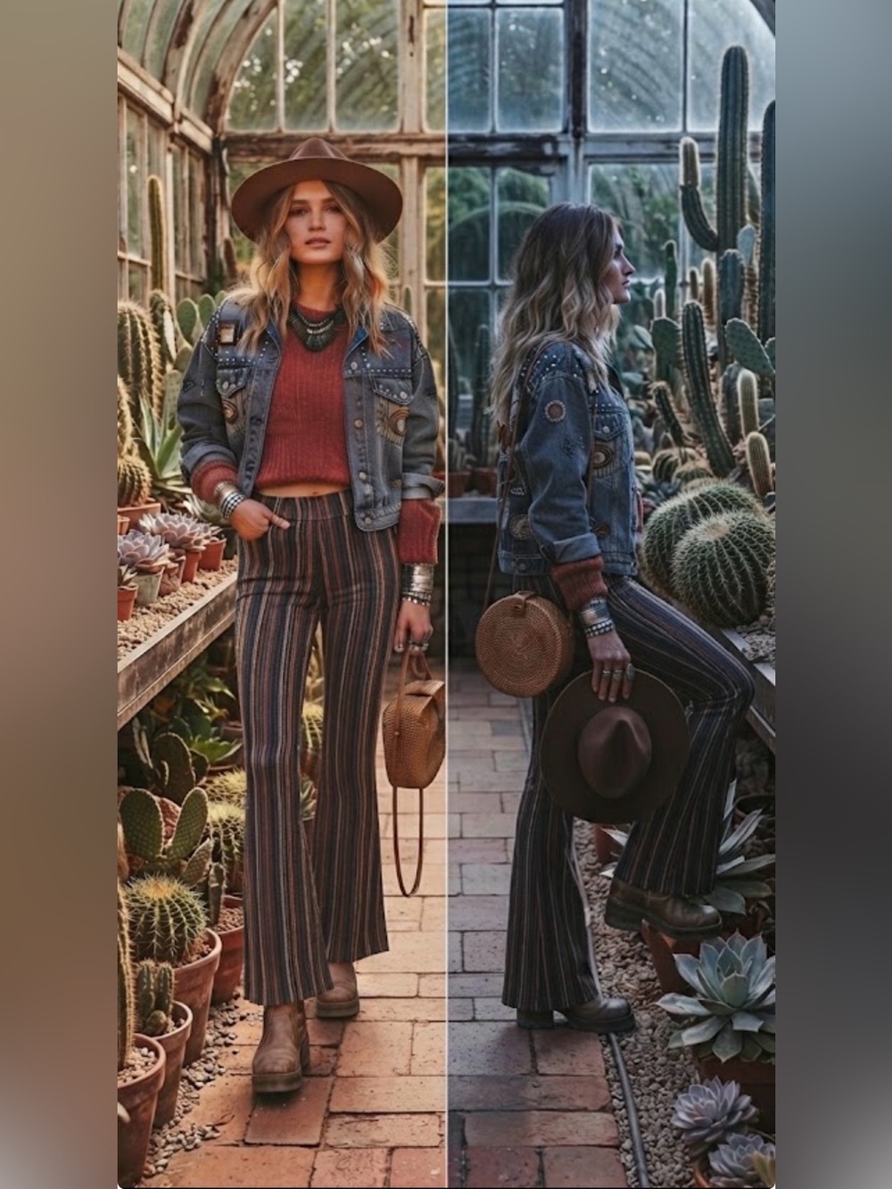 Striped Multicolor Flare Pants